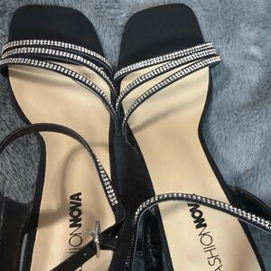 Fashion Nova Black Rhinestone Women's Sandals